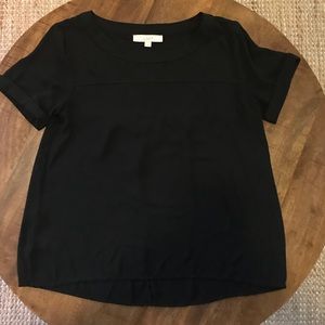 Loft black blouse short sleeve